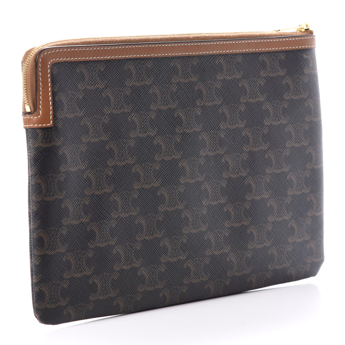 Triomphe Canvas Lambskin Small Pouch Tan