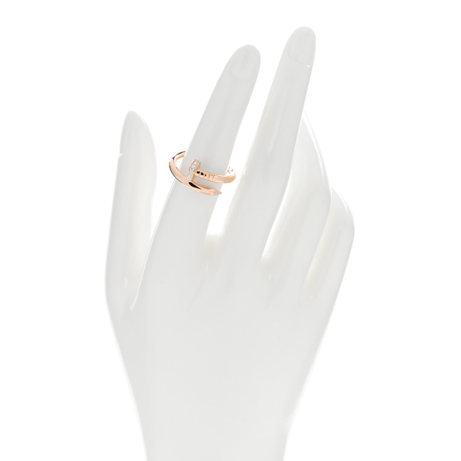 Cartier 18K Pink Gold Diamond Juste Un Clou Ring 54 6.75 2 of 5