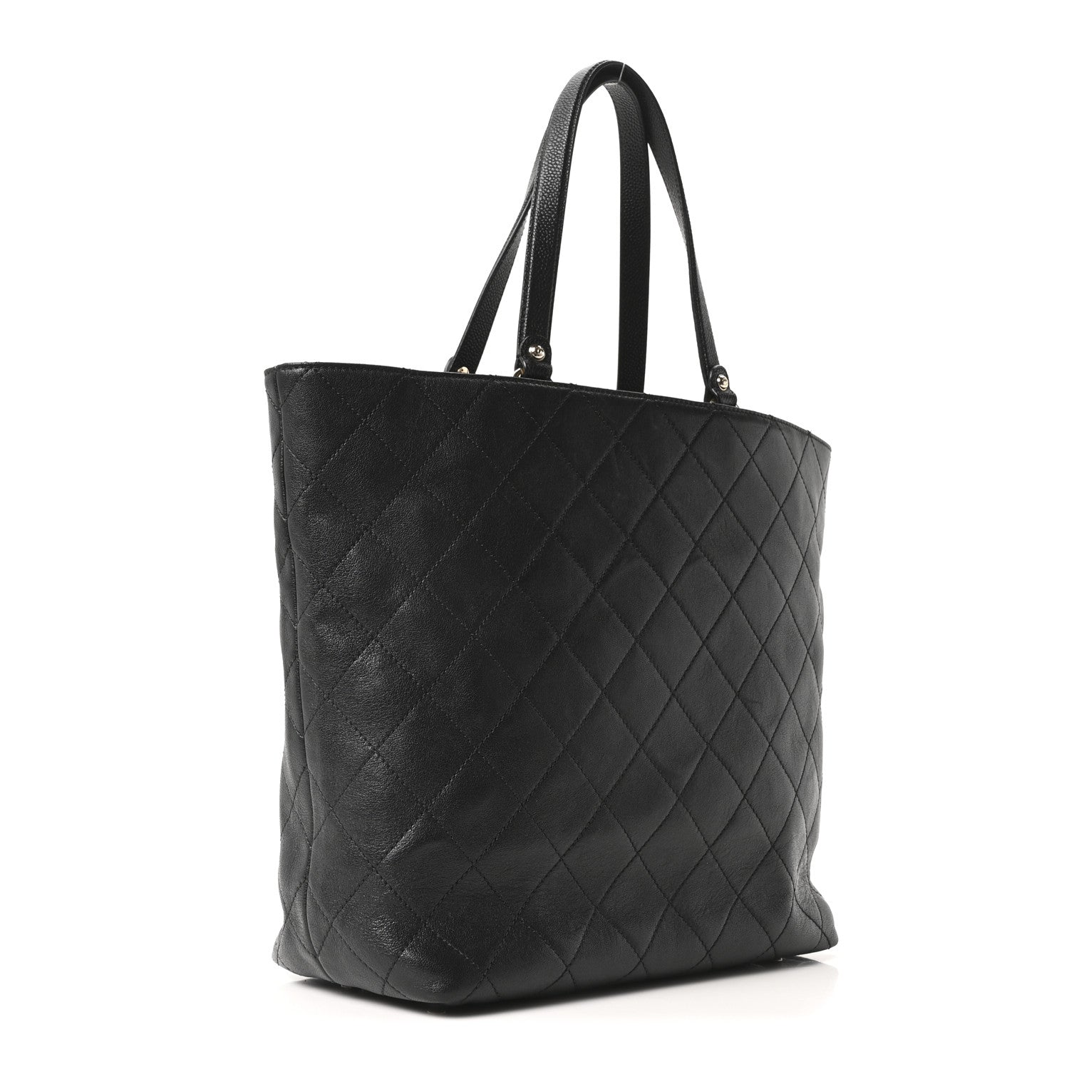 Chanel Sheepskin Caviar Quilted Medium Shopping Tote Black 3 of 10