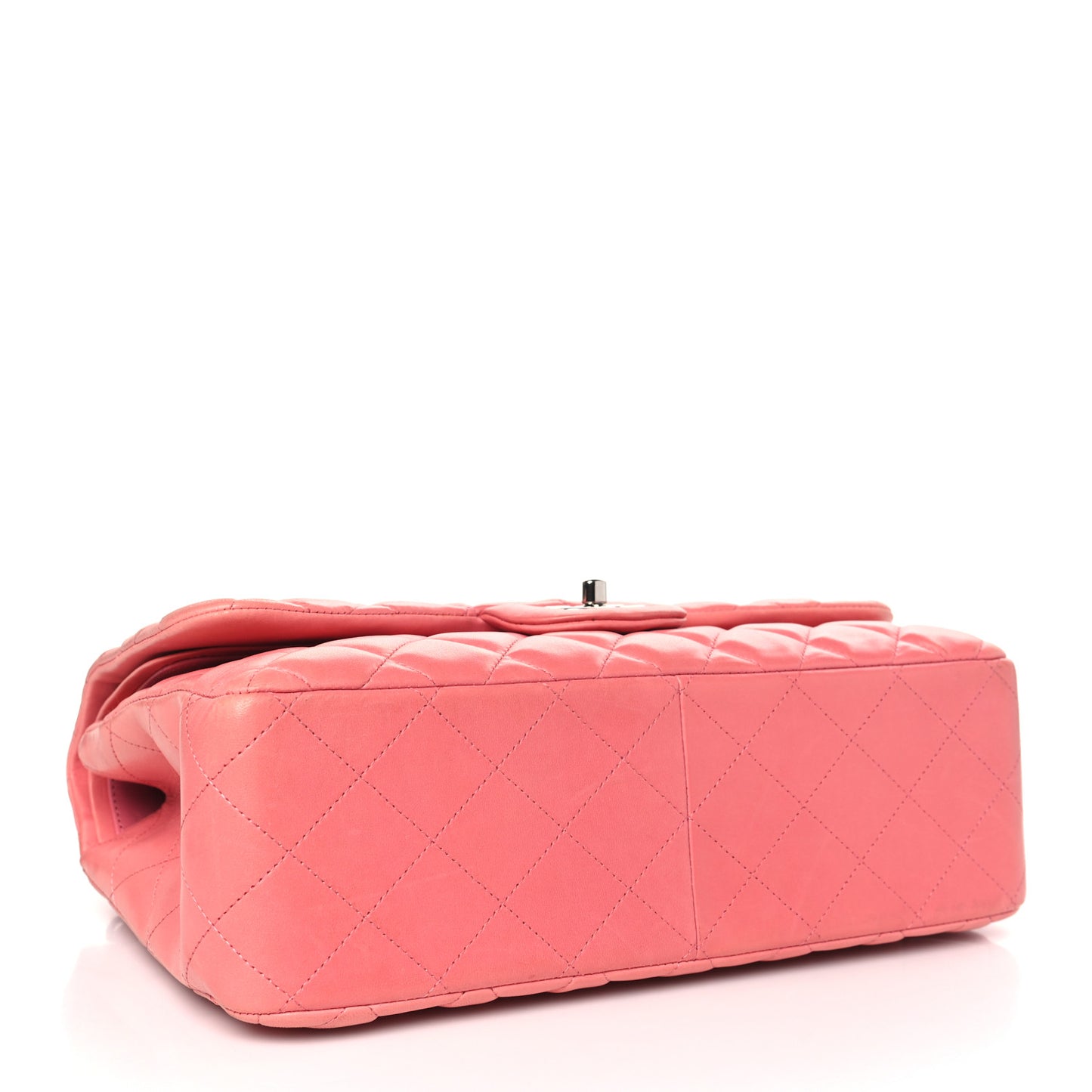 Lambskin Quilted Jumbo Double Flap Pink