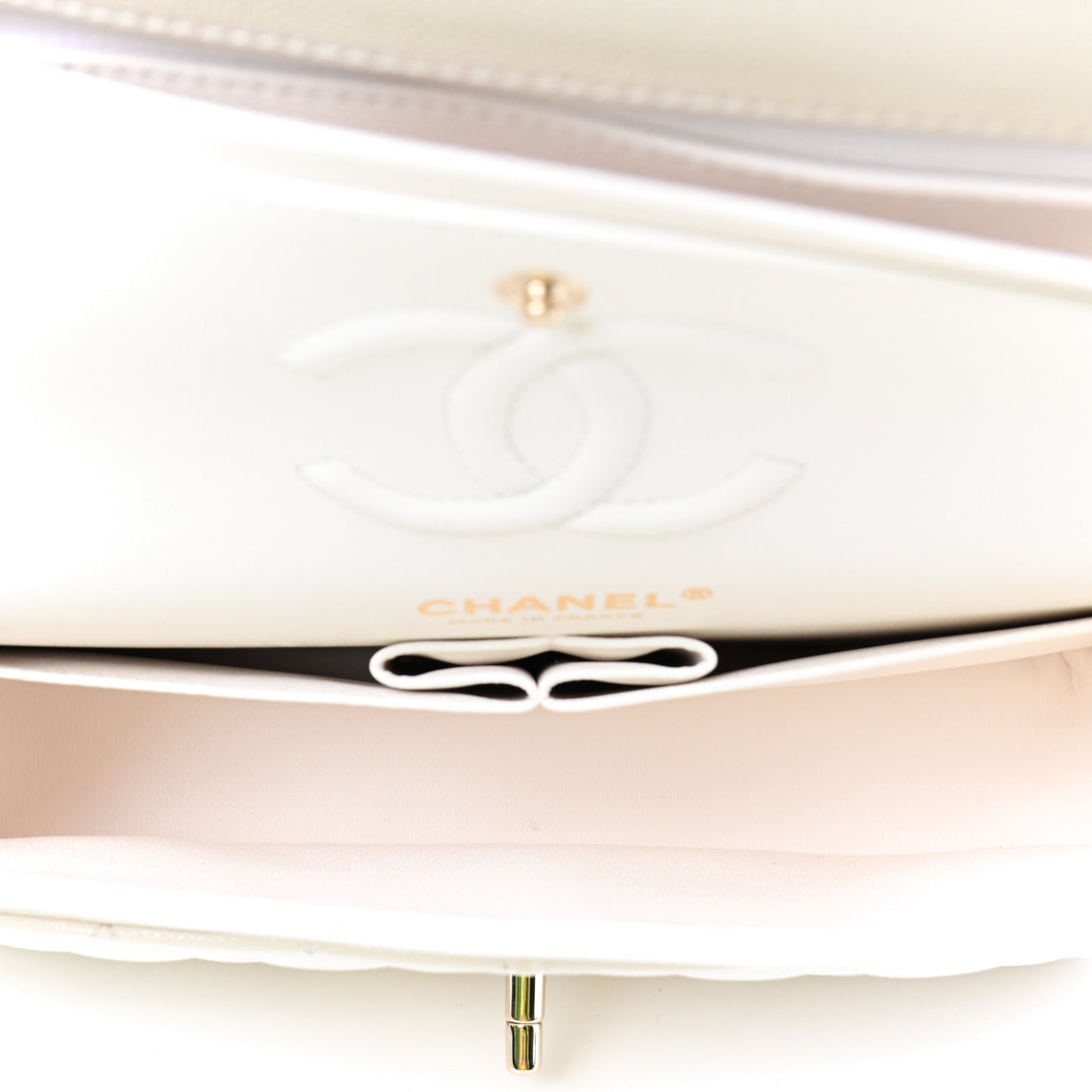 Caviar Quilted Small Double Flap White