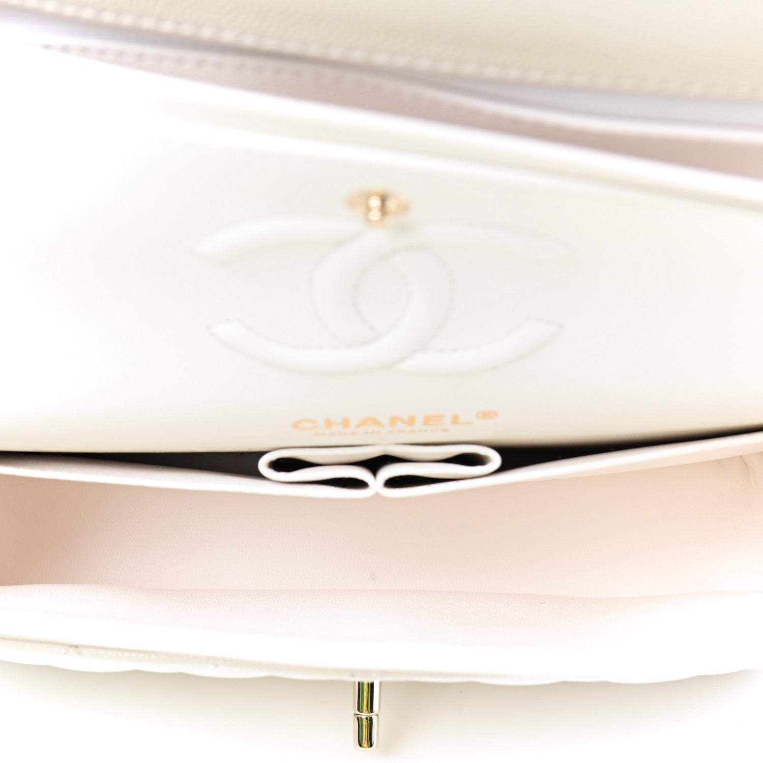 Chanel Caviar Quilted Small Double Flap White 4 of 4