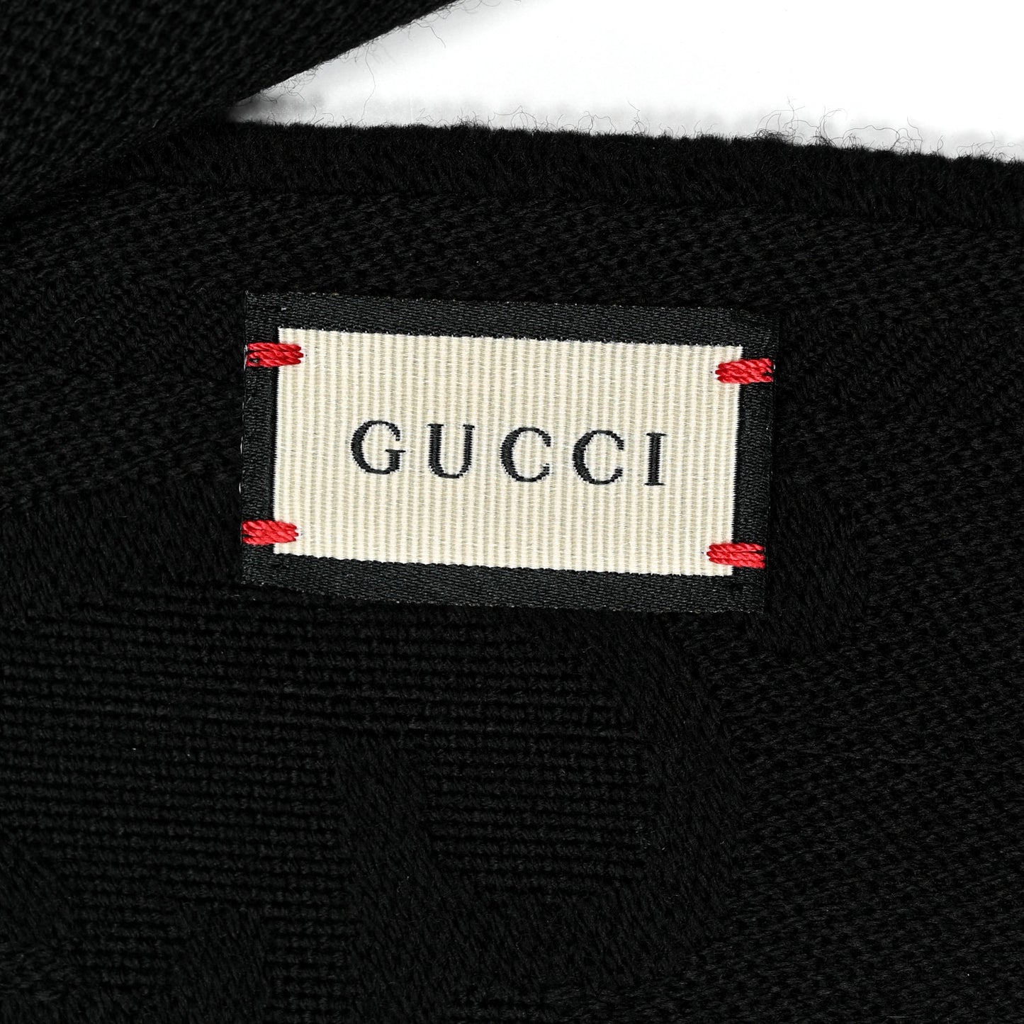 Wool Silk GG Monogram GGNat Scarf Black