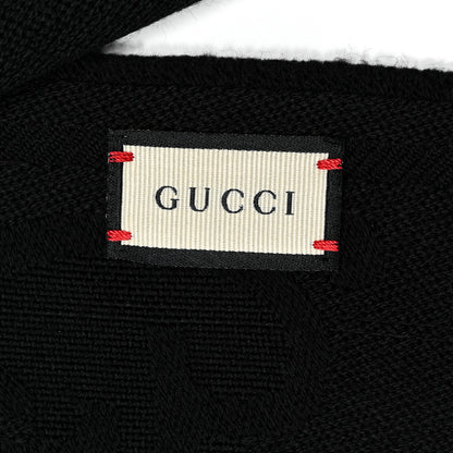 Gucci Wool Silk GG Monogram GGNat Scarf Black 3 of 4