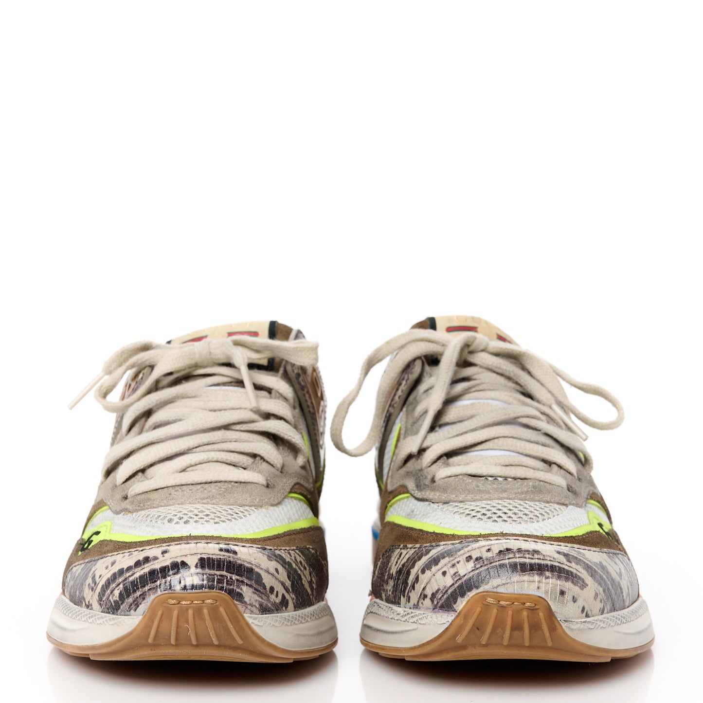 Suede Calfskin Tejus Printed Womens Ultrapace Sneakers 39 Natural Ardesia Neon Yellow