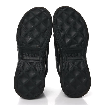 Chanel Nylon Suede Calfskin CC Sneakers 37 Black 5 of 9