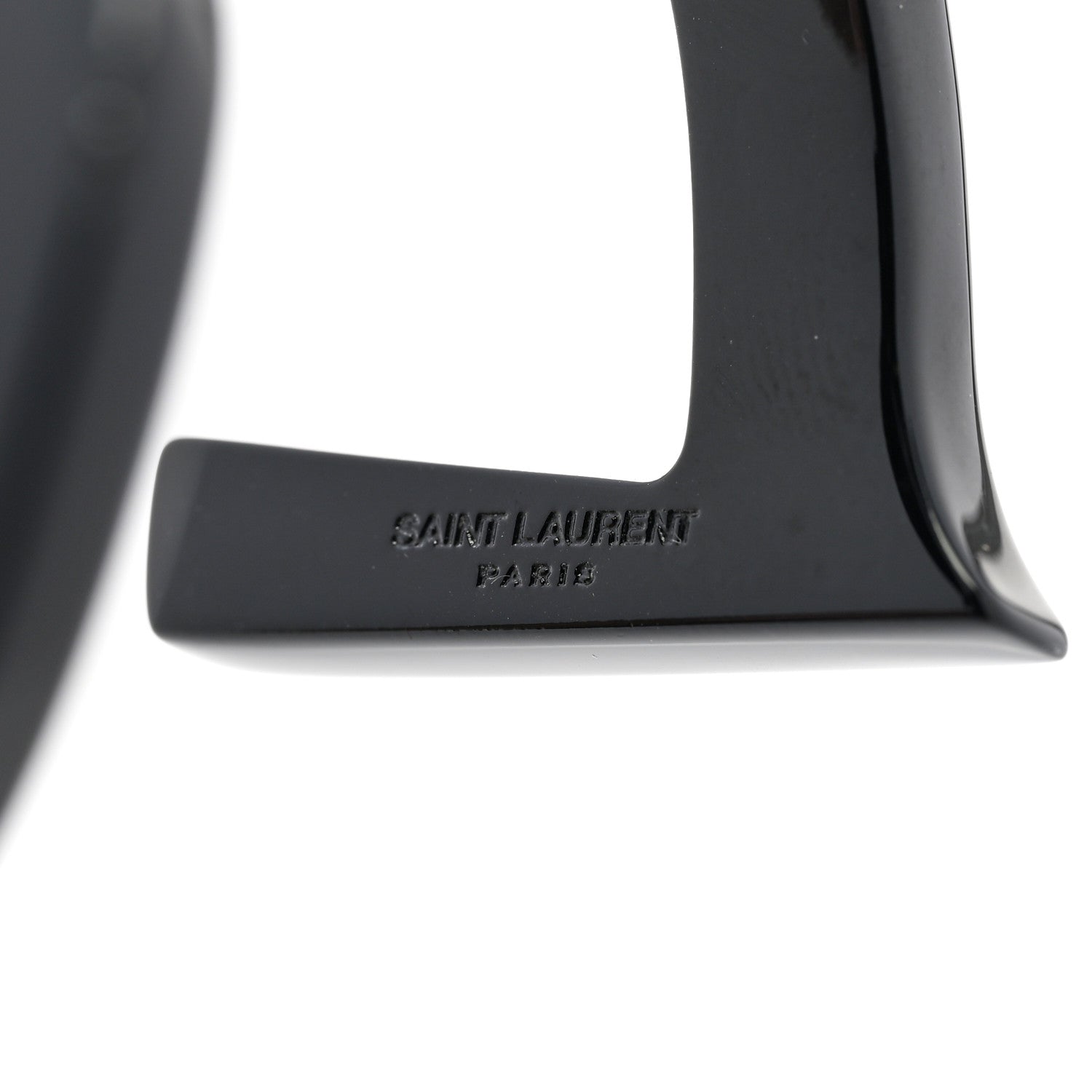 Saint Laurent Brass Monogram Medium Cuff Bracelet Black 4 of 4