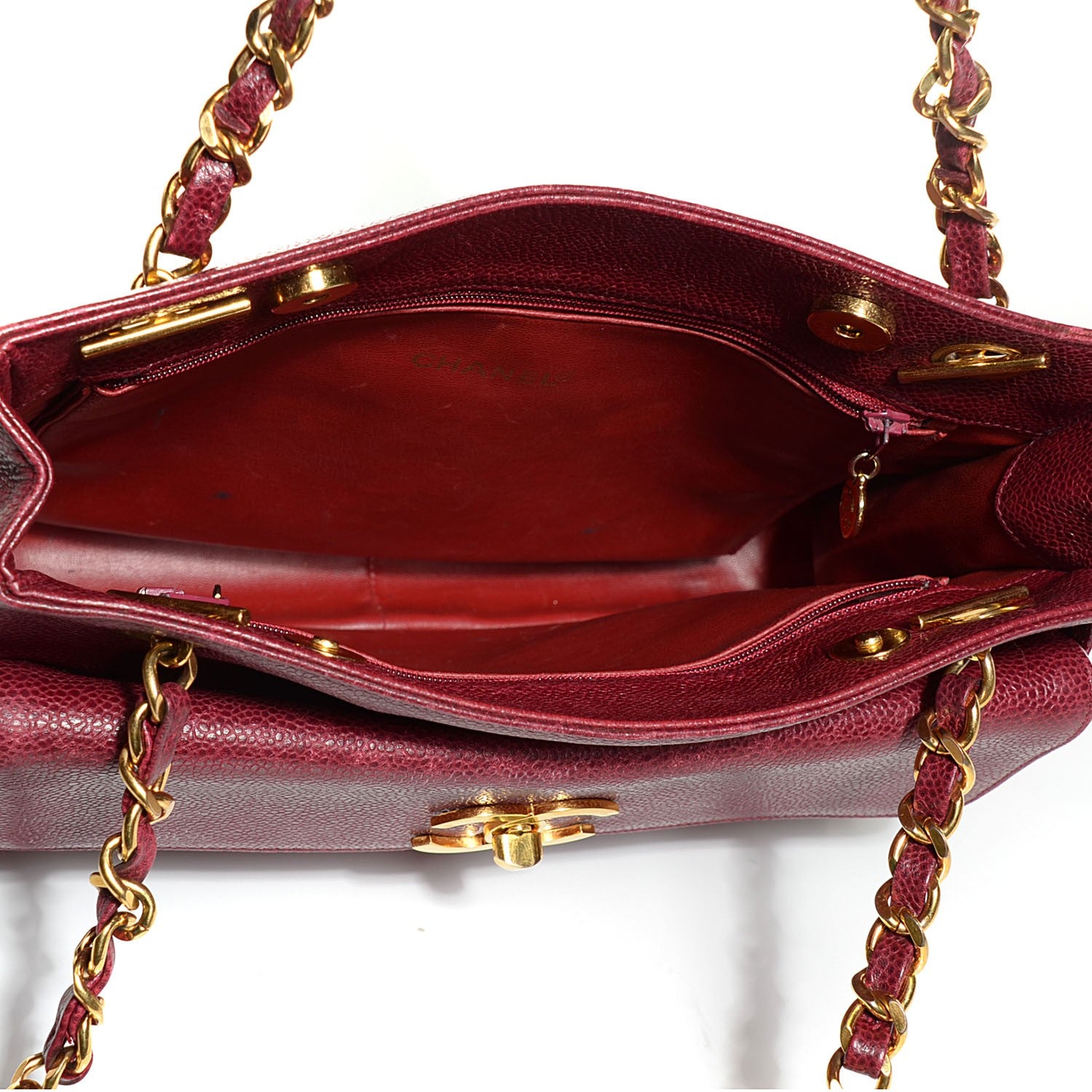 Chanel Caviar Shoulder Bag Bordeaux 5 of 9