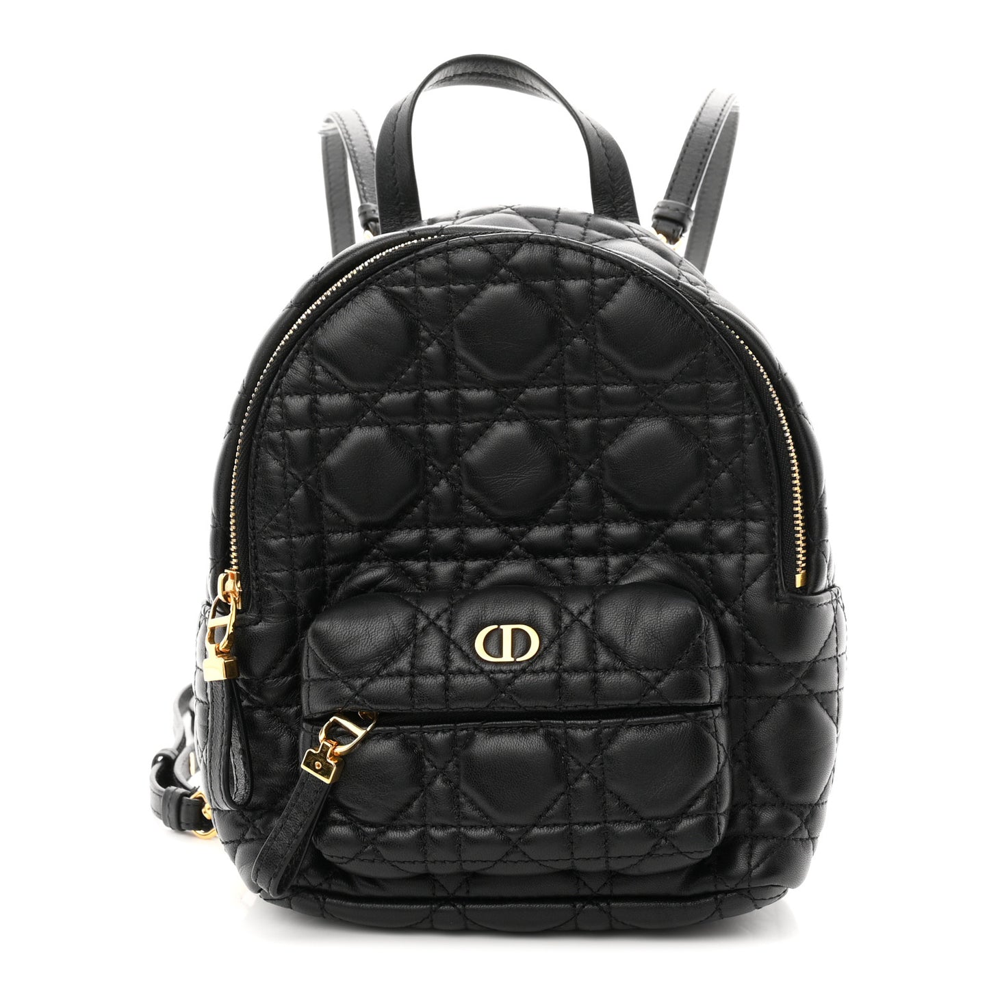 Lambskin Cannage Mini Backpack Black