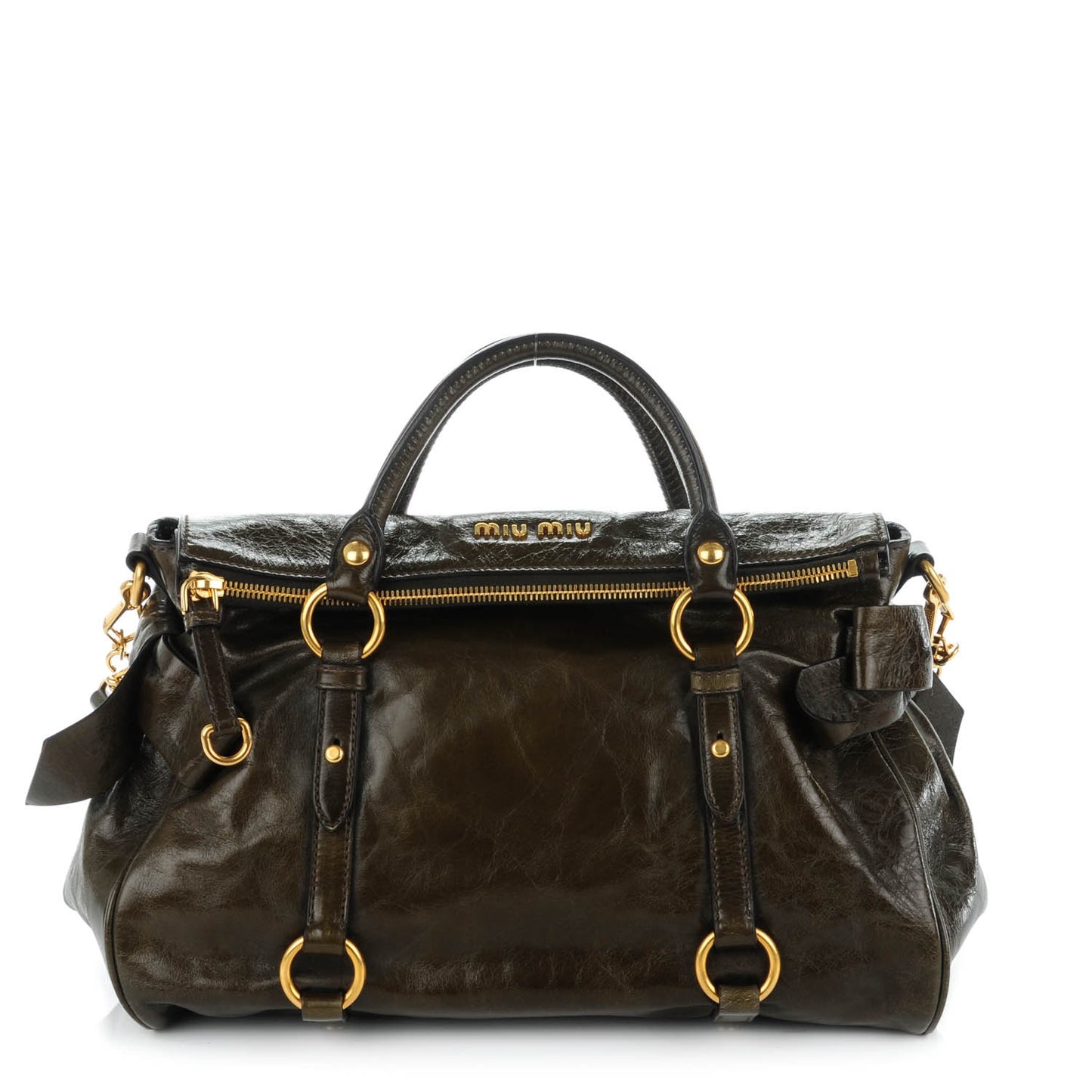 Vitello Lux Medium Bow Bag Militare