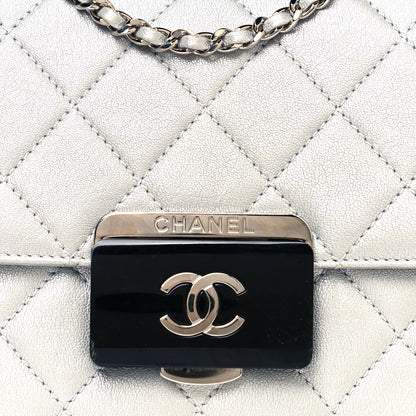 Chanel Metallic Sheepskin Quilted Beauty Lock Flap Silver 8 of 16