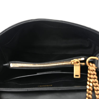 Saint Laurent Calfskin Y Quilted Monogram Small Loulou Chain Satchel Black 5 of 11