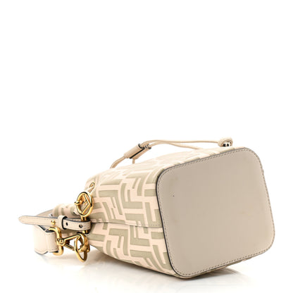 Fendi Vitello Liberty F is Fendi Bi-Color FF 1974 Embossed Mini Mon Tresor Bucket Bag Camelia Mandorlo 4 of 10