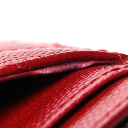 Saint Laurent Grain De Poudre Matelasse Chevron Monogram Credit Card Case Rouge Eros 12 of 15