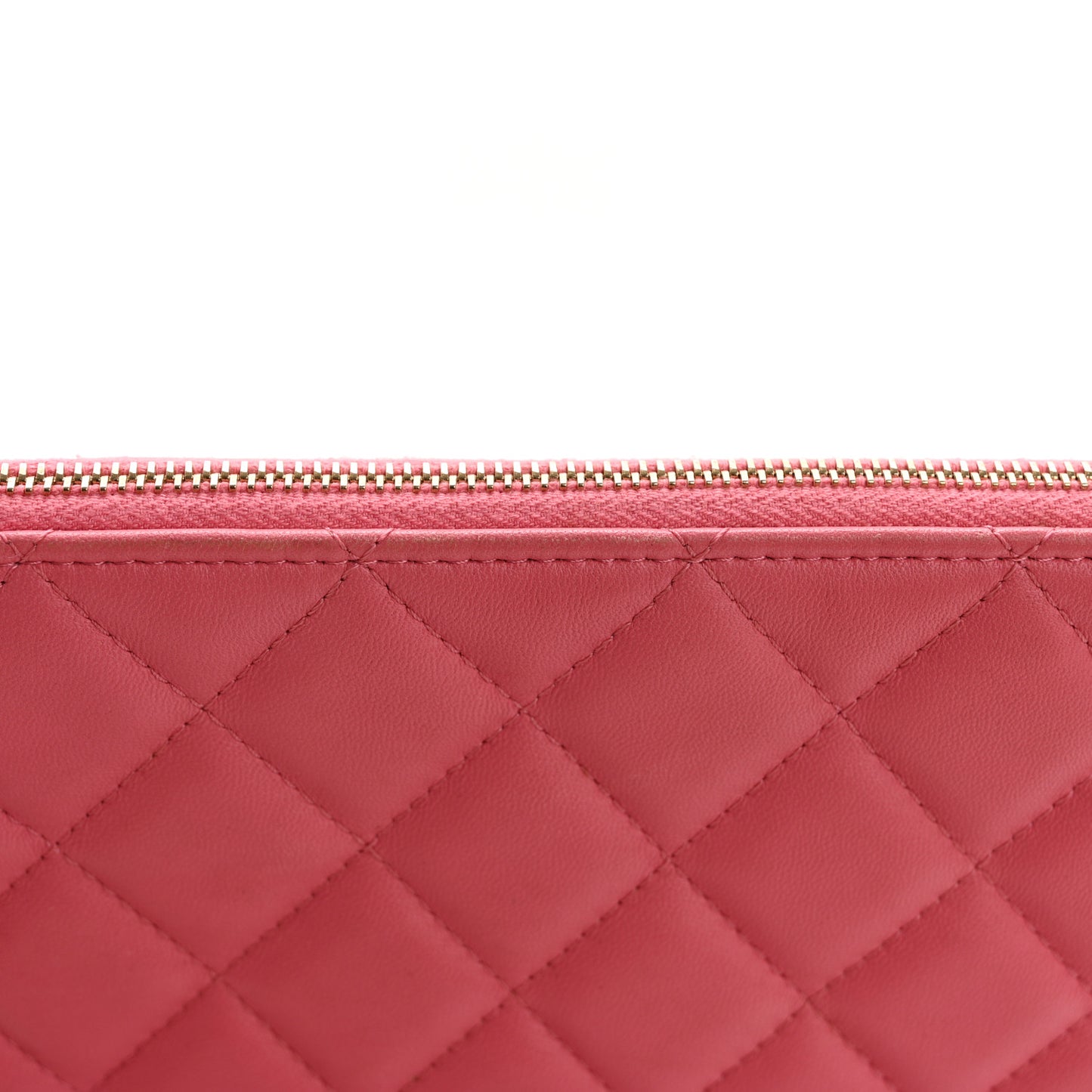 Lambskin Quilted Medium Casino Beauty CC Cosmetic Case Fuchsia
