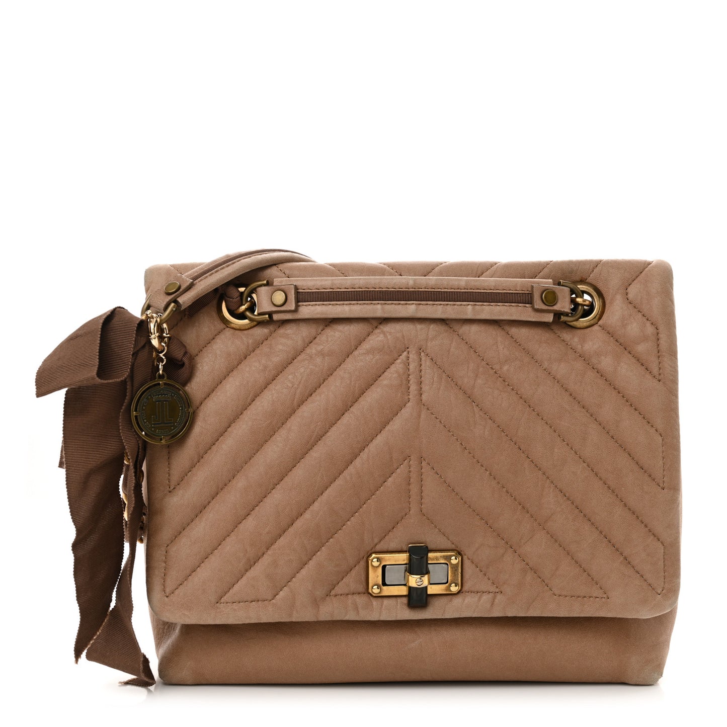 Lambskin Quilted Medium Happy Shoulder Bag Mastic