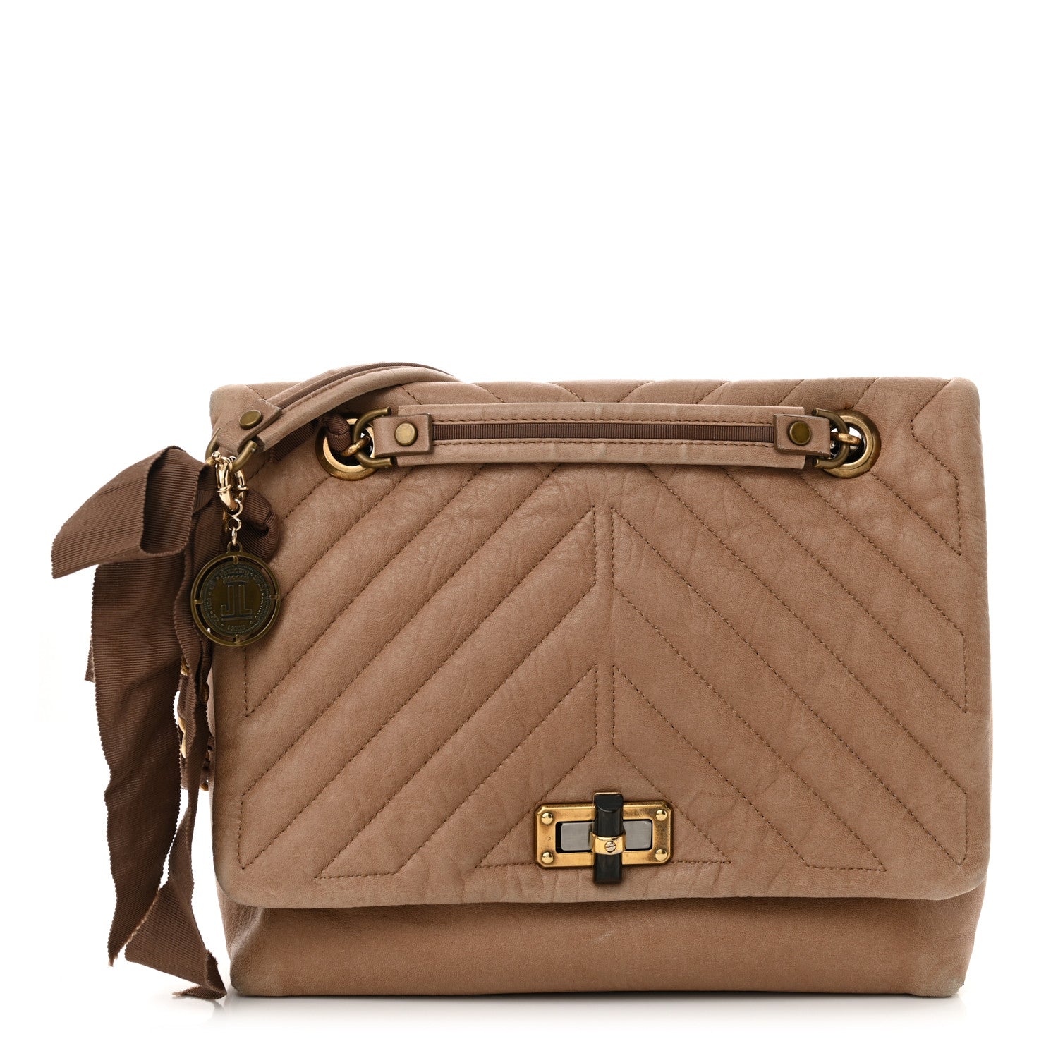Lanvin Lambskin Quilted Medium Happy Shoulder Bag Mastic 1 of 16