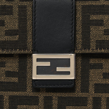 Fendi Recycled Fabric Jacquard Vitello Grace FF 1974 Baguette Belt Pouch Tobacco Moro Black 11 of 12