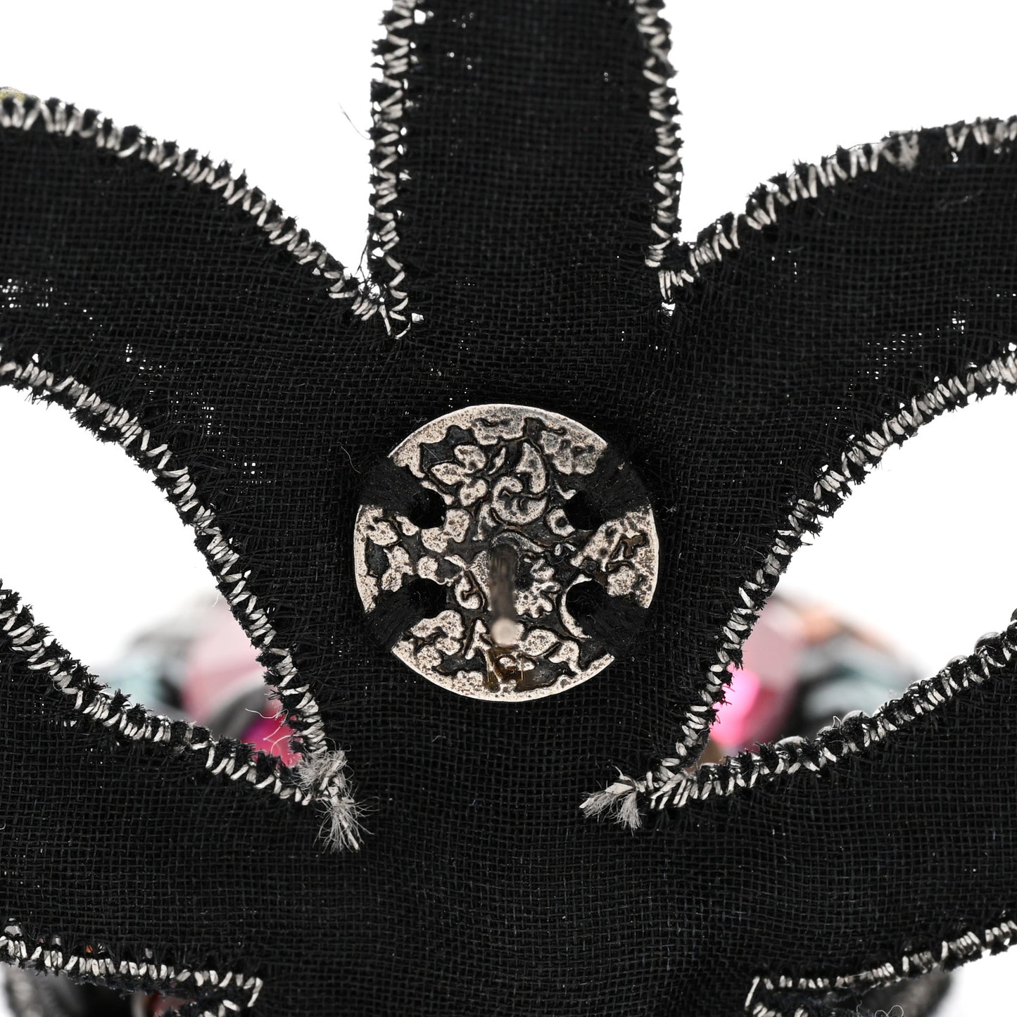 Metal Crystal Embroidered Bow Earrings Multicolor