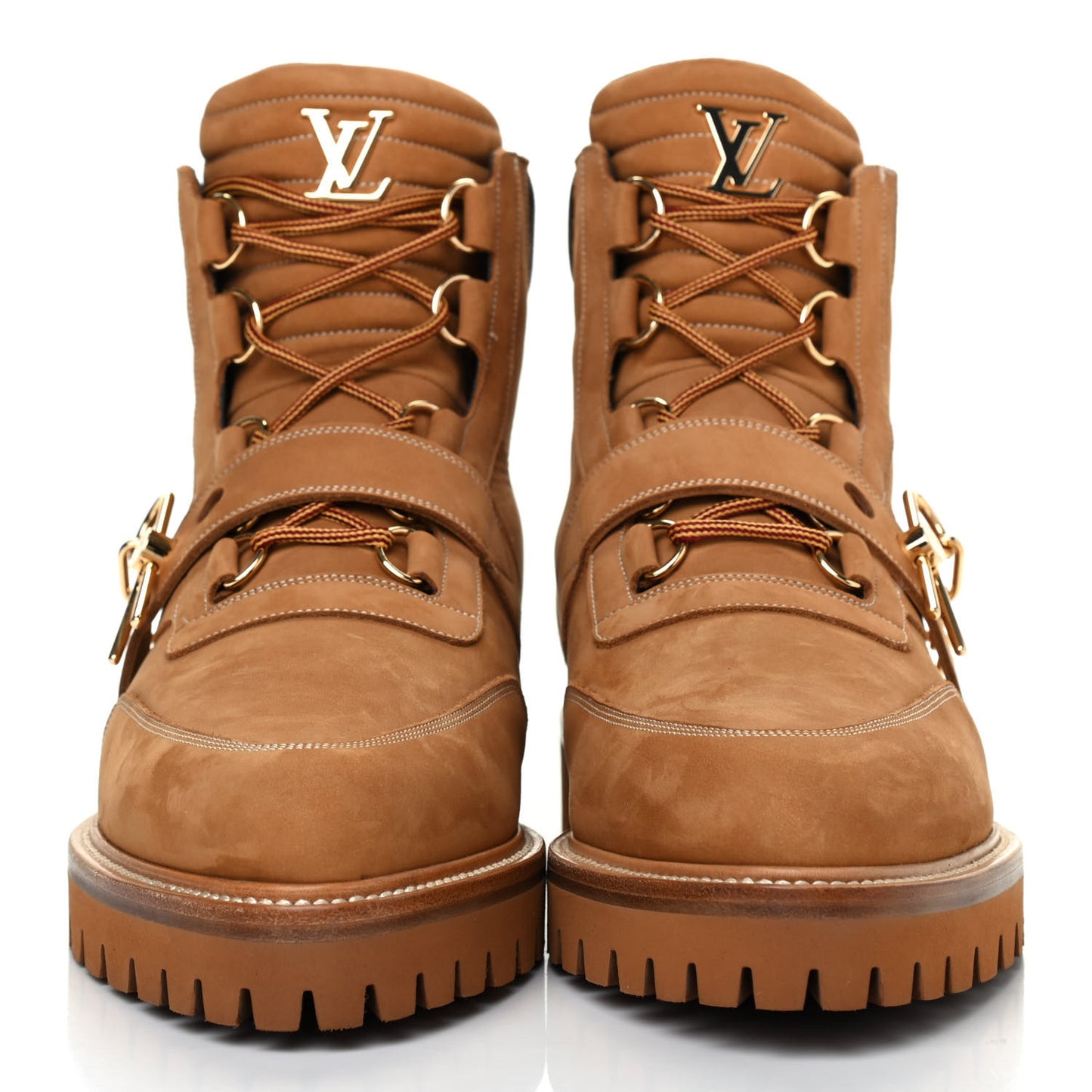 Calfskin Suede Monogram Mens Creeper Ankle Boots 9 Beige