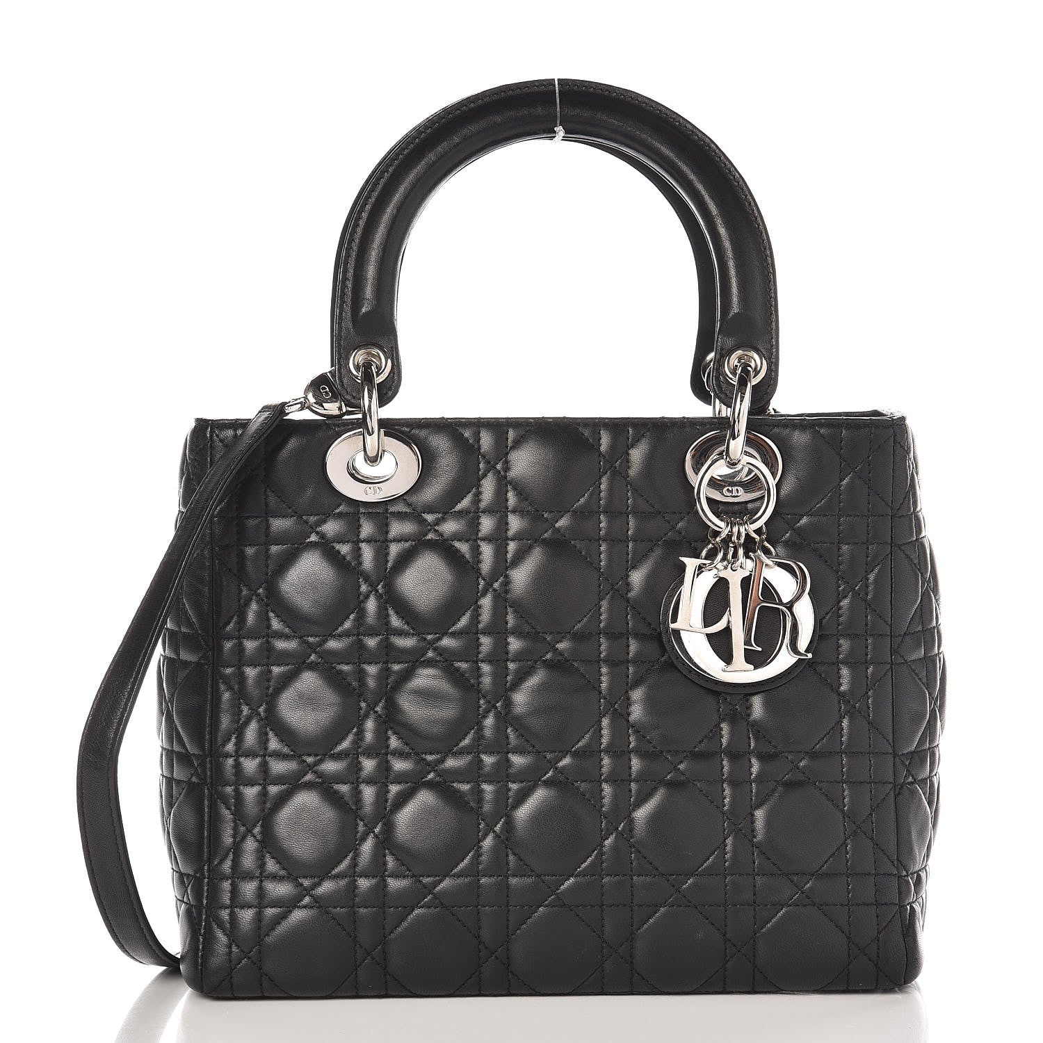 Christian Dior Lambskin Cannage Medium Lady Dior Black 1 of 7