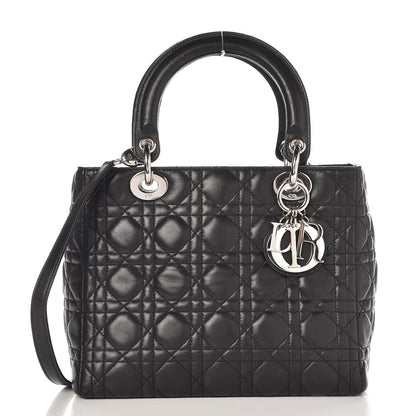 Christian Dior Lambskin Cannage Medium Lady Dior Black 1 of 7