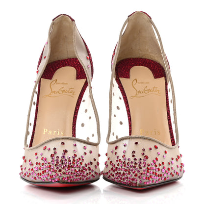Christian Louboutin Rete Glitter Mini Specchio Strass Follies 100 Pumps 36 Cassis 2 of 12
