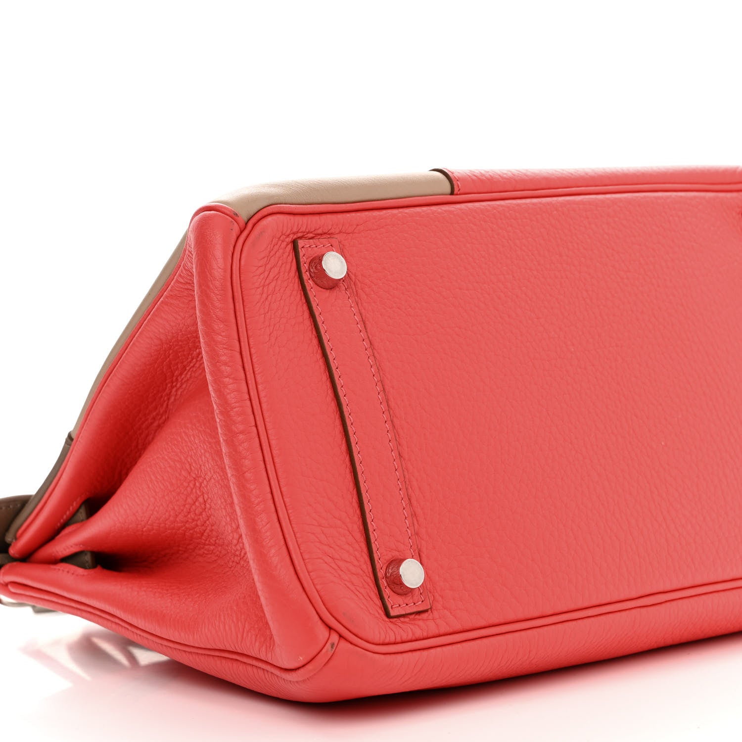 Hermes Taurillon Clemence Tadelakt Swift Tri-Color Birkin 30 Rose Jaipur Argile Etoupe 9 of 12