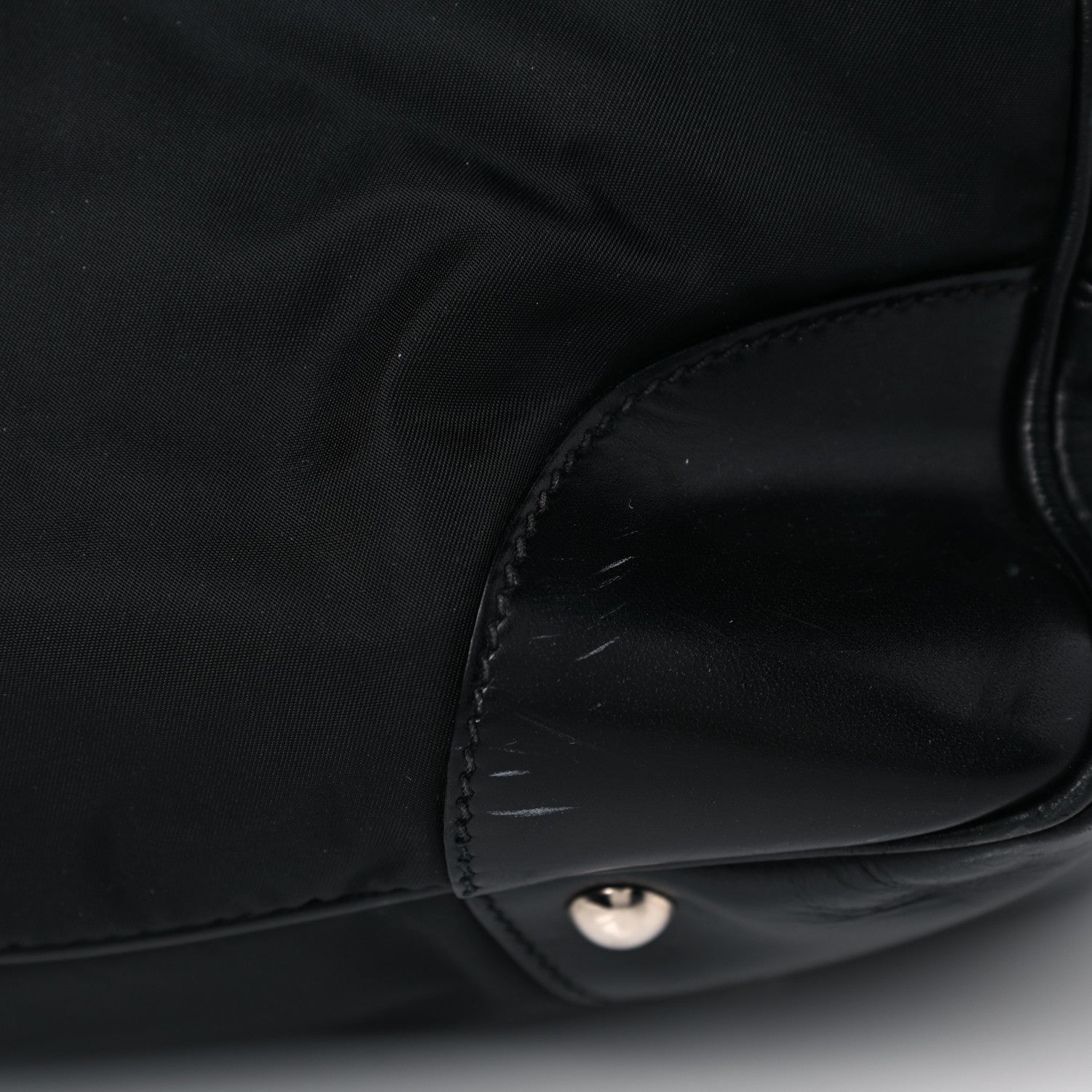 Prada Tessuto Nylon Soft Calfskin Shoulder Bag Black 12 of 15