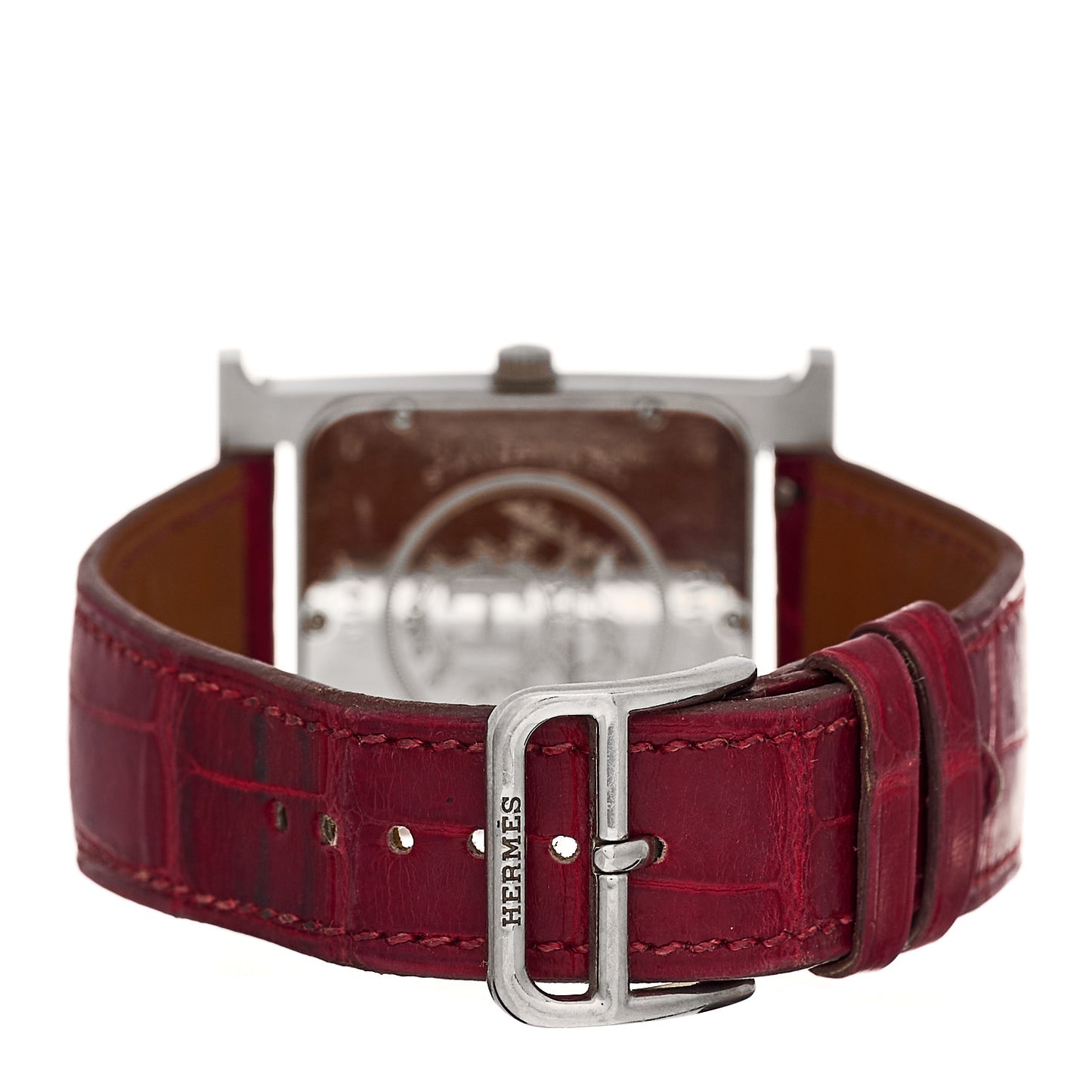 Stainless Steel Alligator Diamond Bezel Mother of Pearl 30.5mm Heure H Hour Quartz Watch Braise
