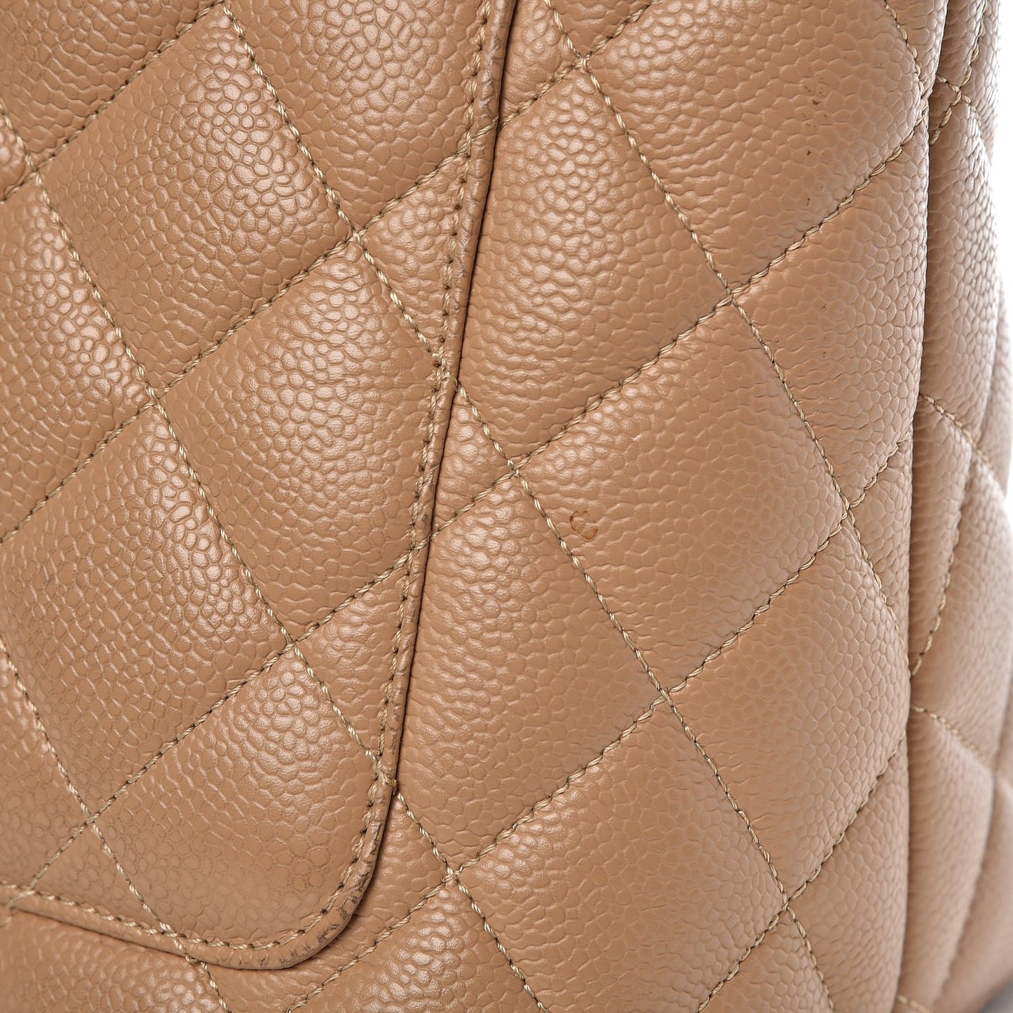 Caviar Quilted Medallion Tote Beige