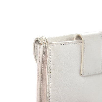Christian Dior Calfskin Embroidered Romantic Flowers Saddle Compact Wallet White 13 of 17