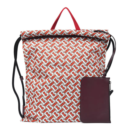 Burberry Nylon Monogram Drawstring Backpack Vermillion 1 of 8