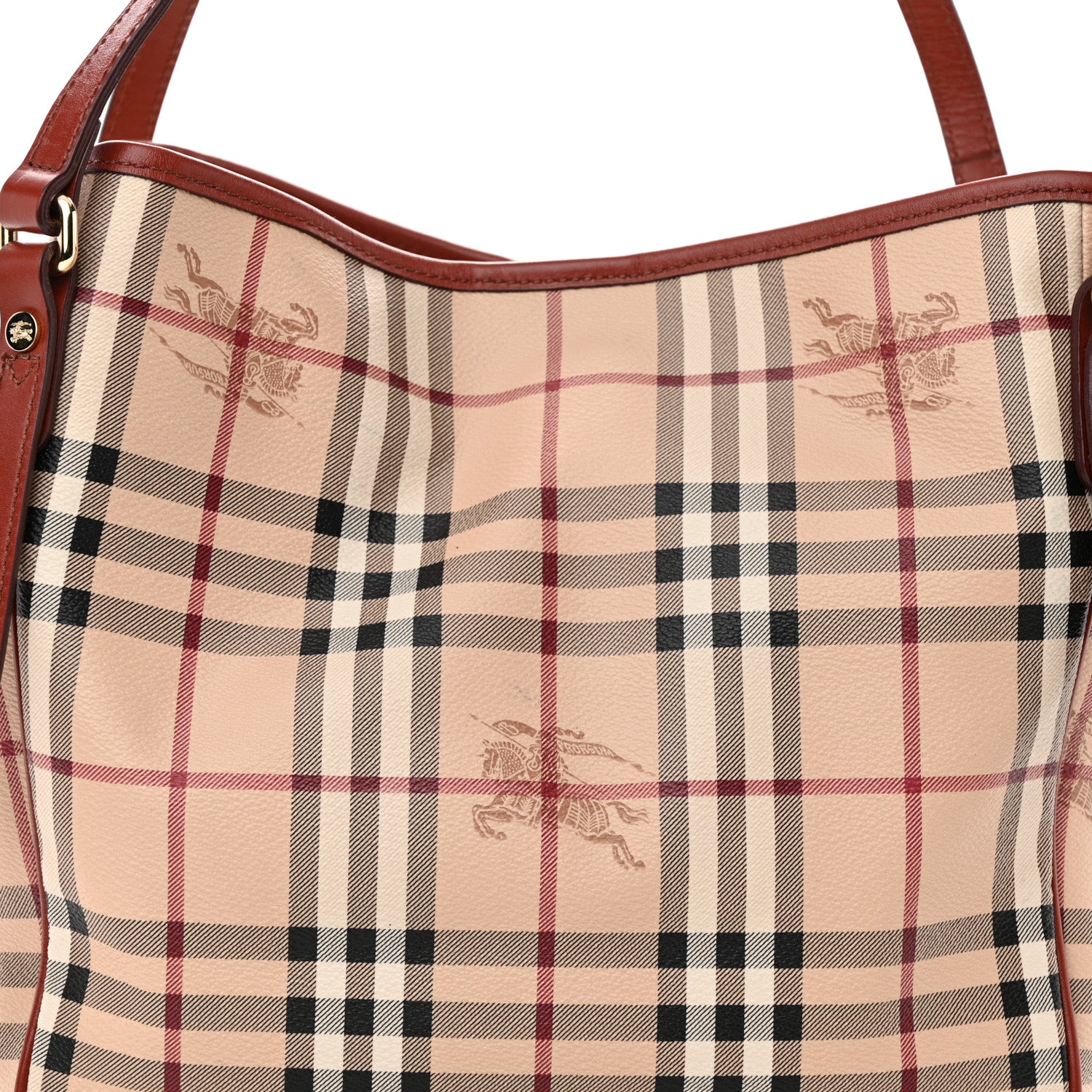 Burberry Haymarket Check Small Canterbury Tote Military Red 8 of 10