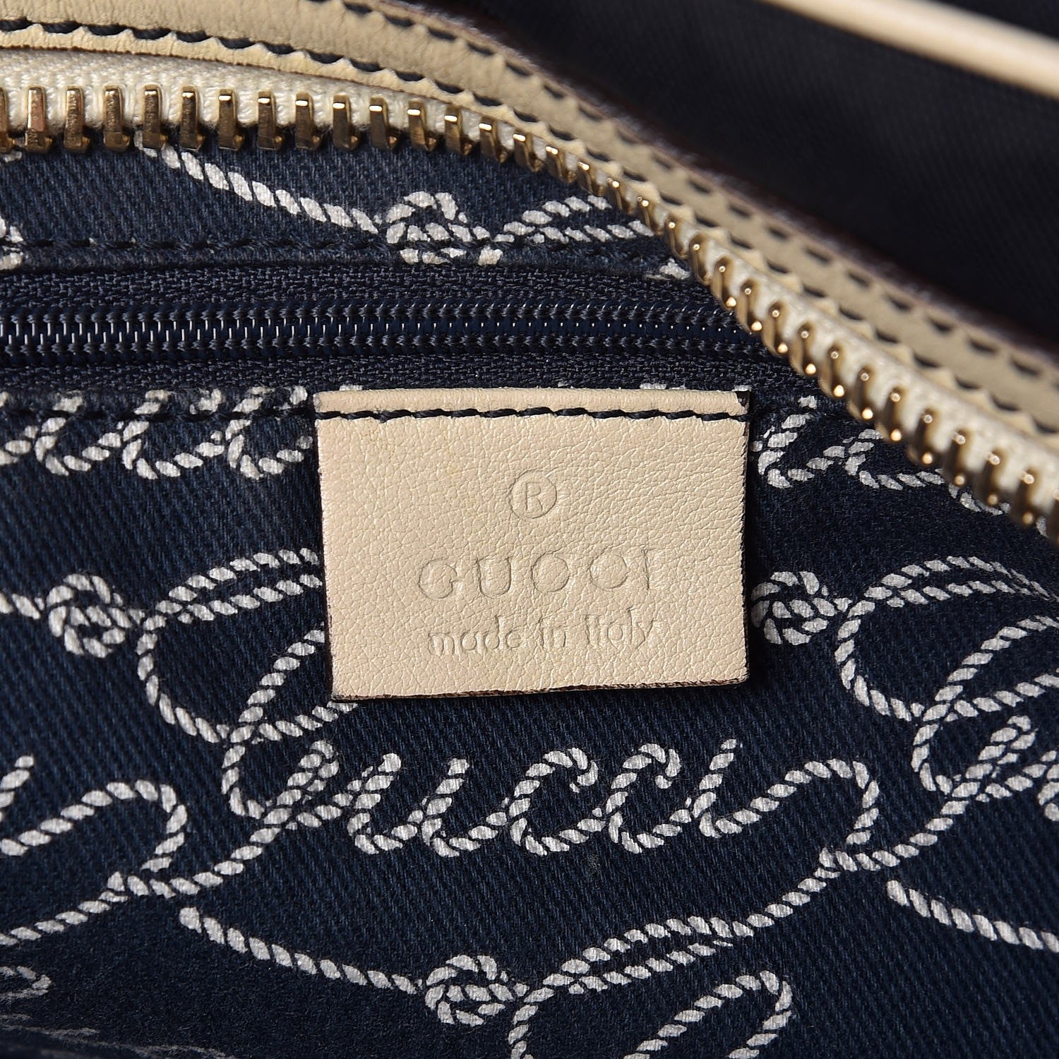 Gucci Canvas Boulevard Boston Navy Cream 6 of 10