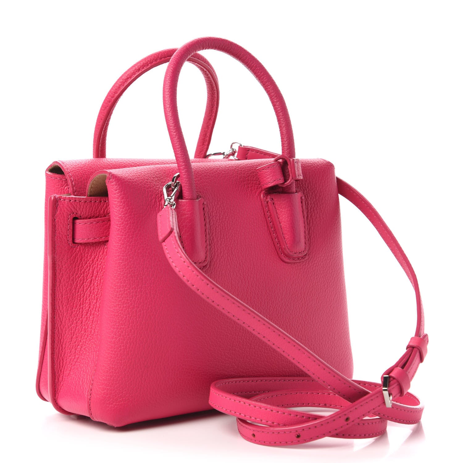 MCM Grained Calfskin X-Mini Milla Tote Beetroot Pink 3 of 7