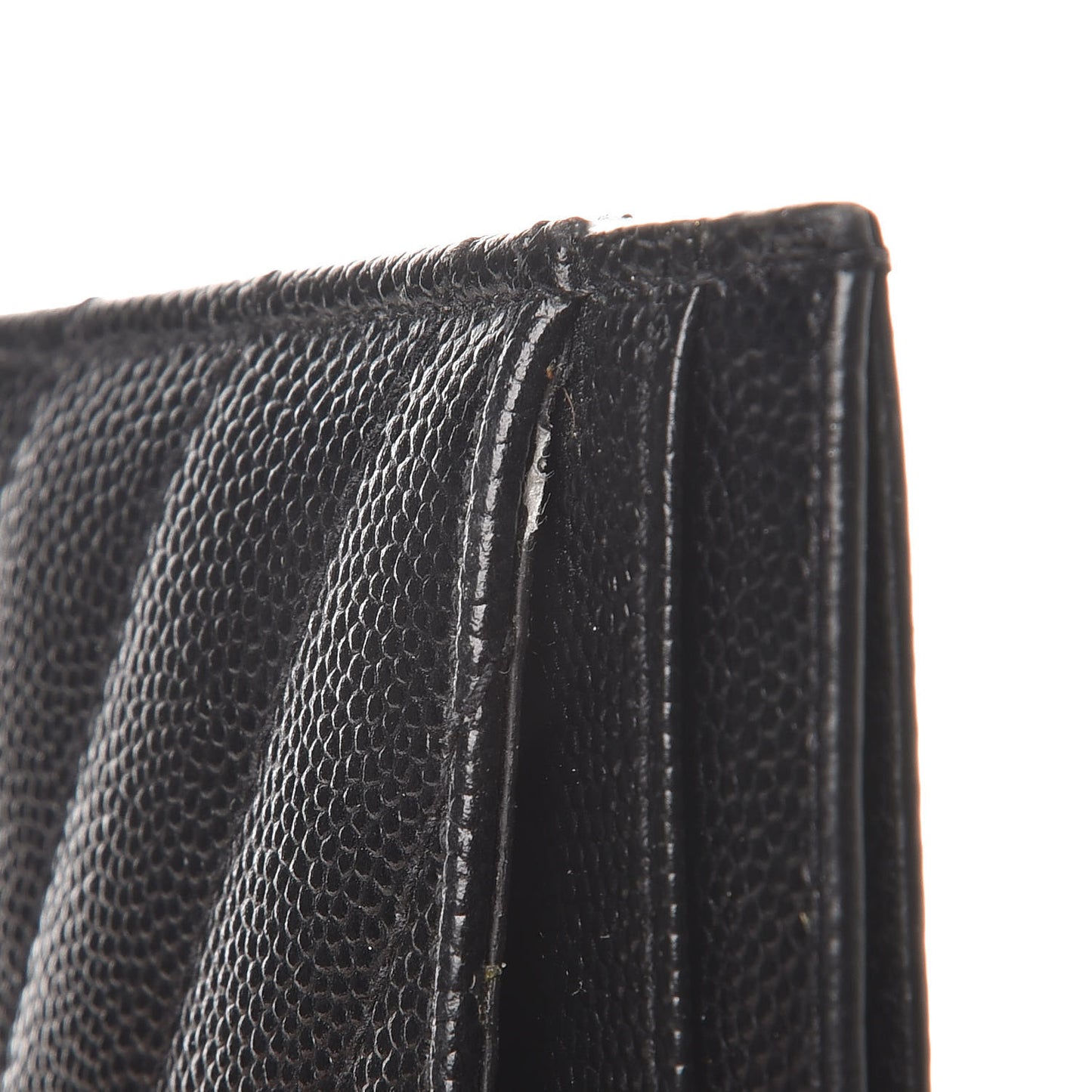 Grain De Poudre Matelasse Chevron Monogram Credit Card Case Black