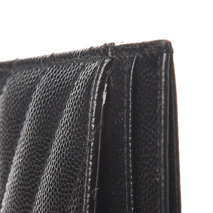 Saint Laurent Grain De Poudre Matelasse Chevron Monogram Credit Card Case Black 8 of 9