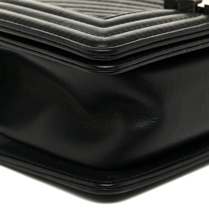 Chanel Calfskin Chevron Quilted Small Boy Flap Black 9 of 14