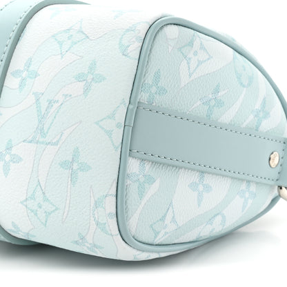 Louis Vuitton Monogram Aquagarden Keepall Bandouliere 25 Crystal Blue 7 of 8