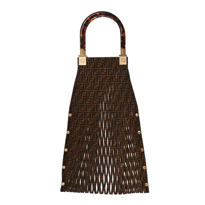 Fendi Suede Plexiglass FF Mesh Fendi Sunny Tote Bag Sigaro Moro 1 of 12