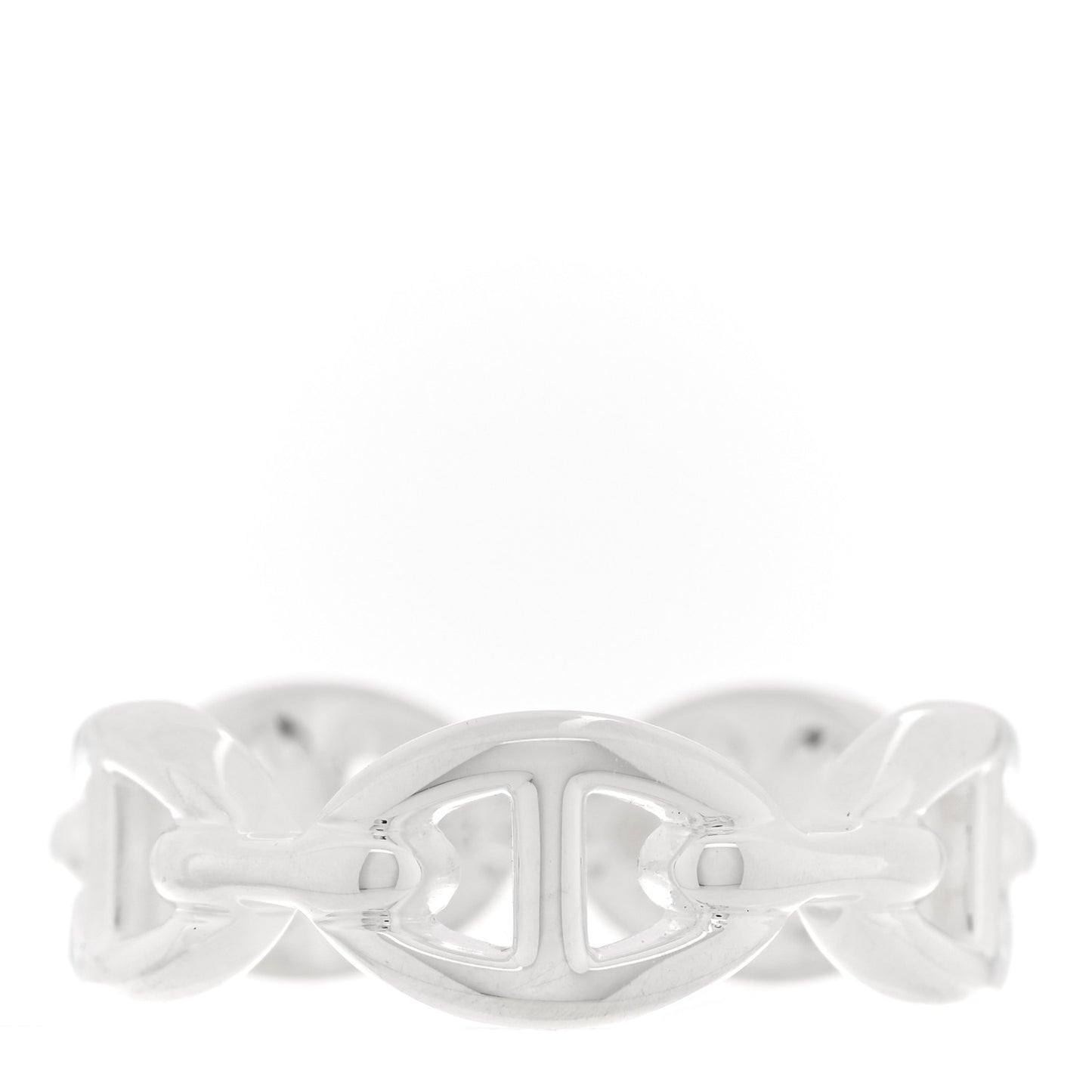 Sterling Silver PM Chaine d'Ancre Enchainee Band Ring 53 6.5