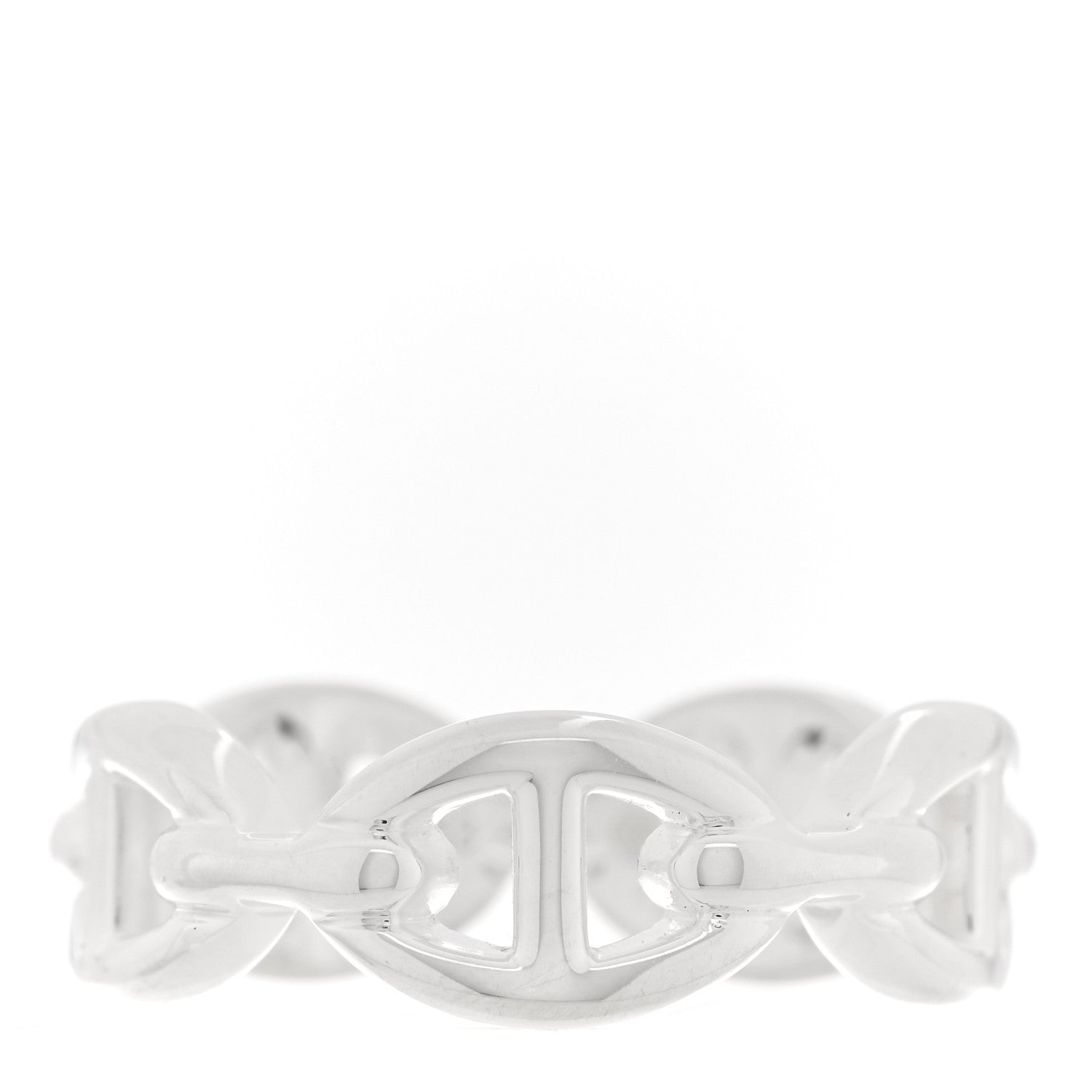 Hermes Sterling Silver PM Chaine d'Ancre Enchainee Band Ring 53 6.5 3 of 9