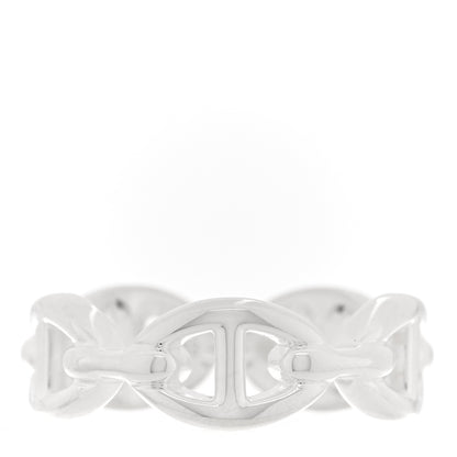 Hermes Sterling Silver PM Chaine d'Ancre Enchainee Band Ring 53 6.5 3 of 9