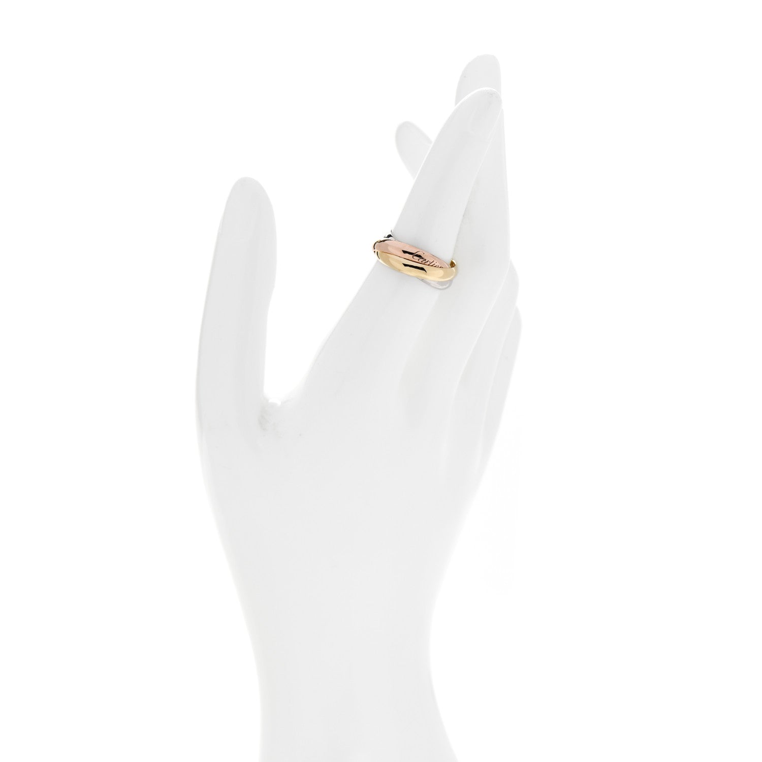 Cartier 18K Pink Yellow White Gold Classic Trinity Ring 53 6.25 2 of 6
