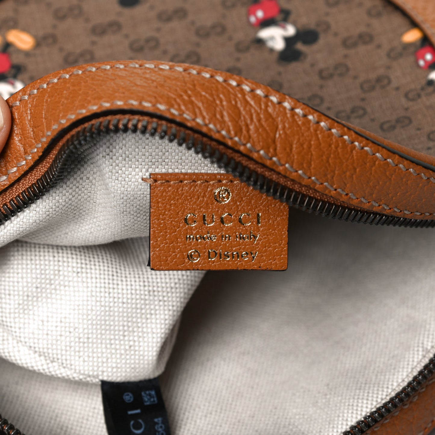 X DISNEY Mini Vintage GG Supreme Monogram Mickey Mouse Round Shoulder Bag Beige Vintage Sun Oil