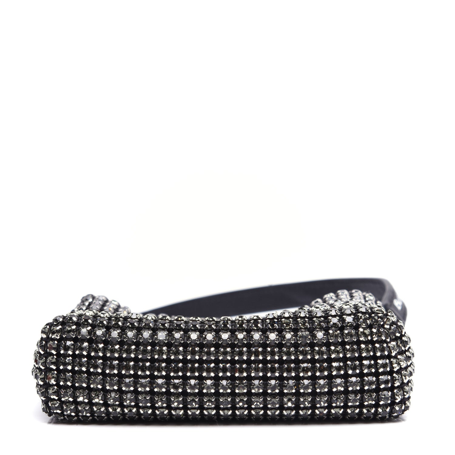 Alexander Wang Mesh Crystal Rhinestone Mini Heiress Pouch Black Silver 10 of 11