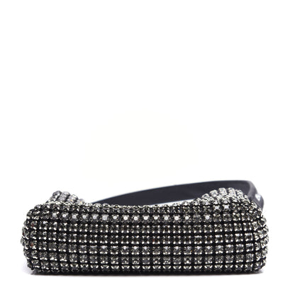 Alexander Wang Mesh Crystal Rhinestone Mini Heiress Pouch Black Silver 10 of 11