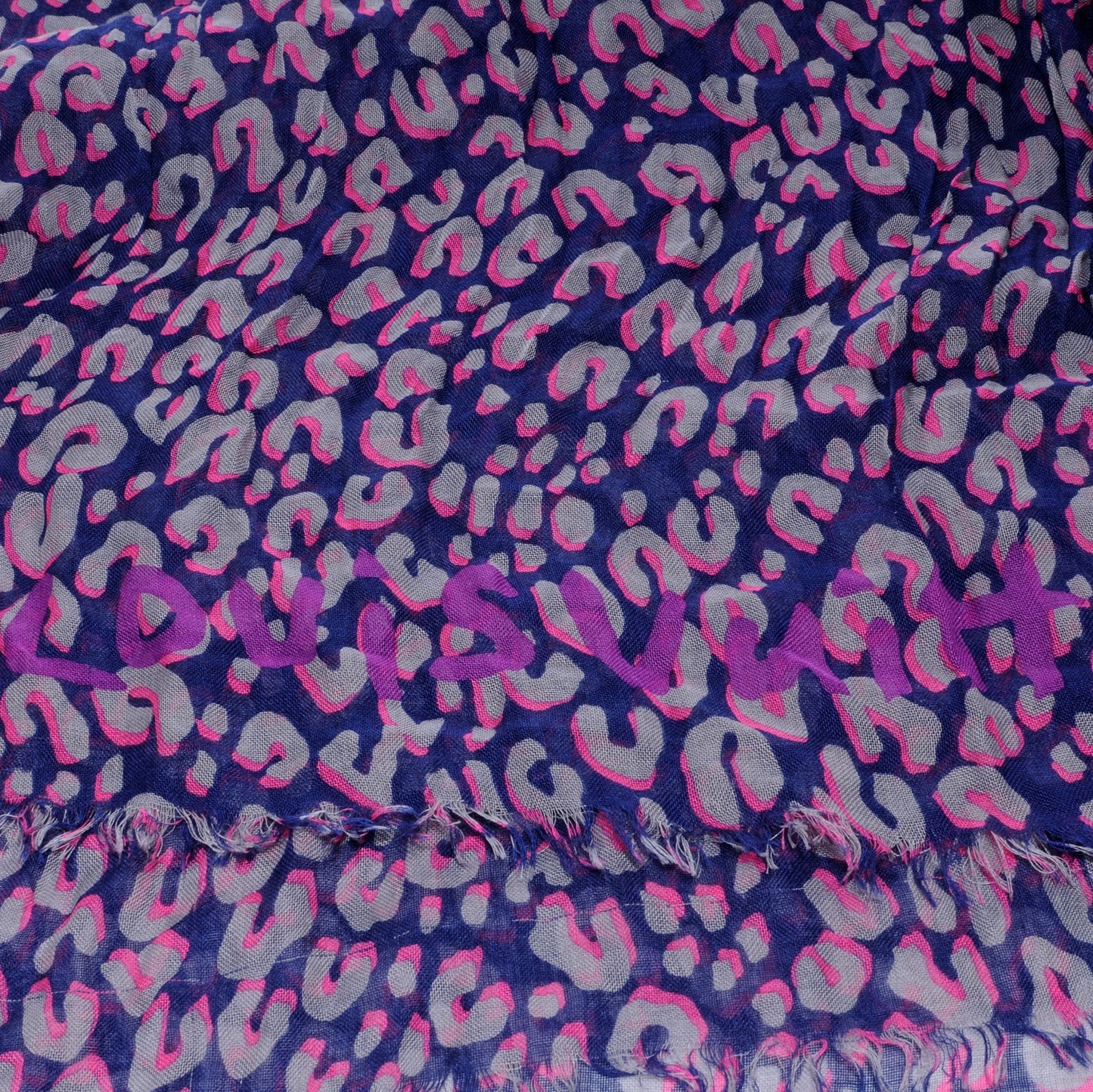 Sprouse Leopard Shawl Scarf Blue Nuit