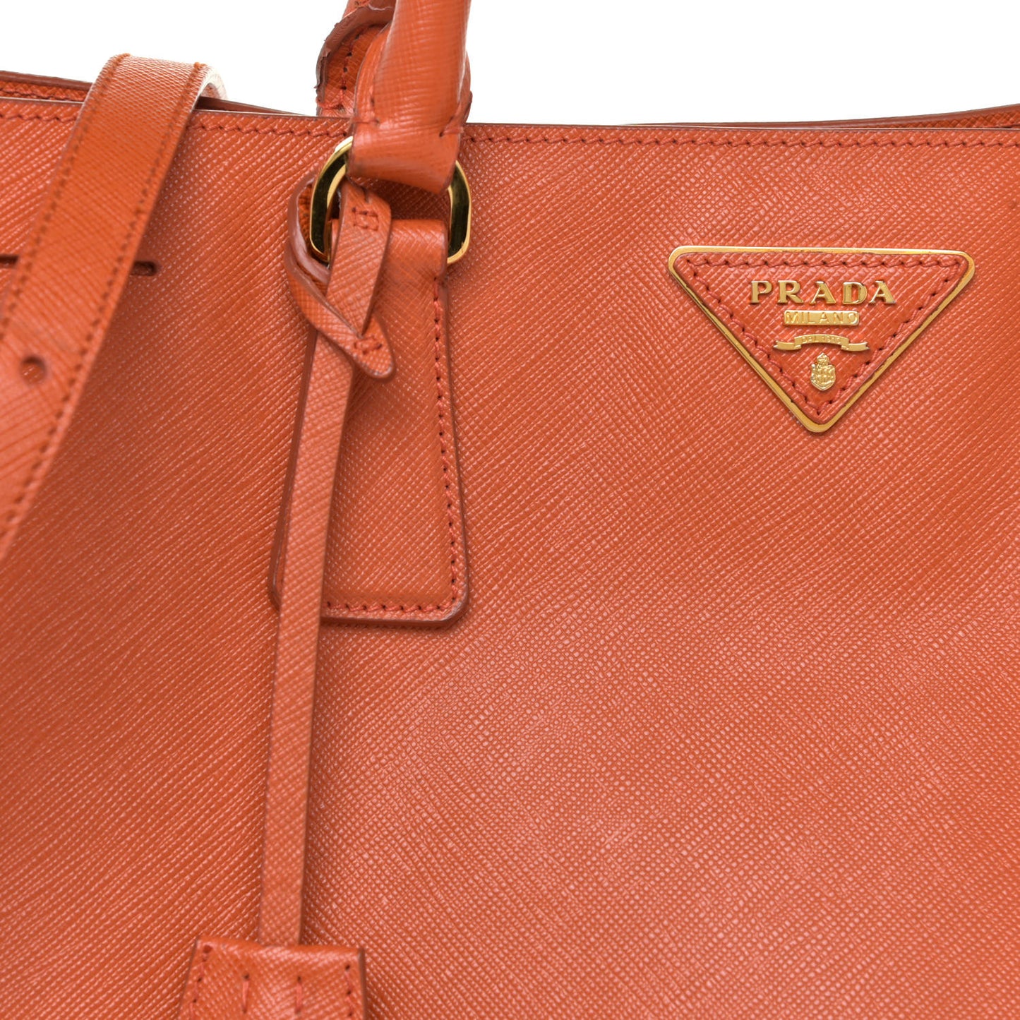 Saffiano Cuir Medium Double Bag Papaya